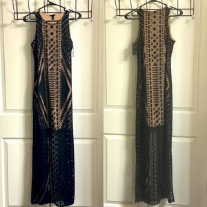 Mossimo XS Maxi Blackburnout sheer dress